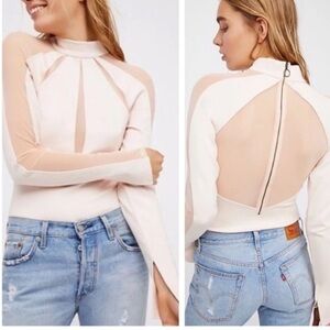 Free People Monarch Mesh Insert Top